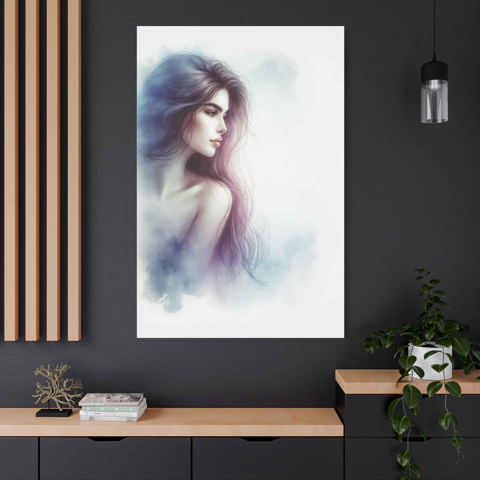 Portrait femme artistique unique pour décoration intérieure