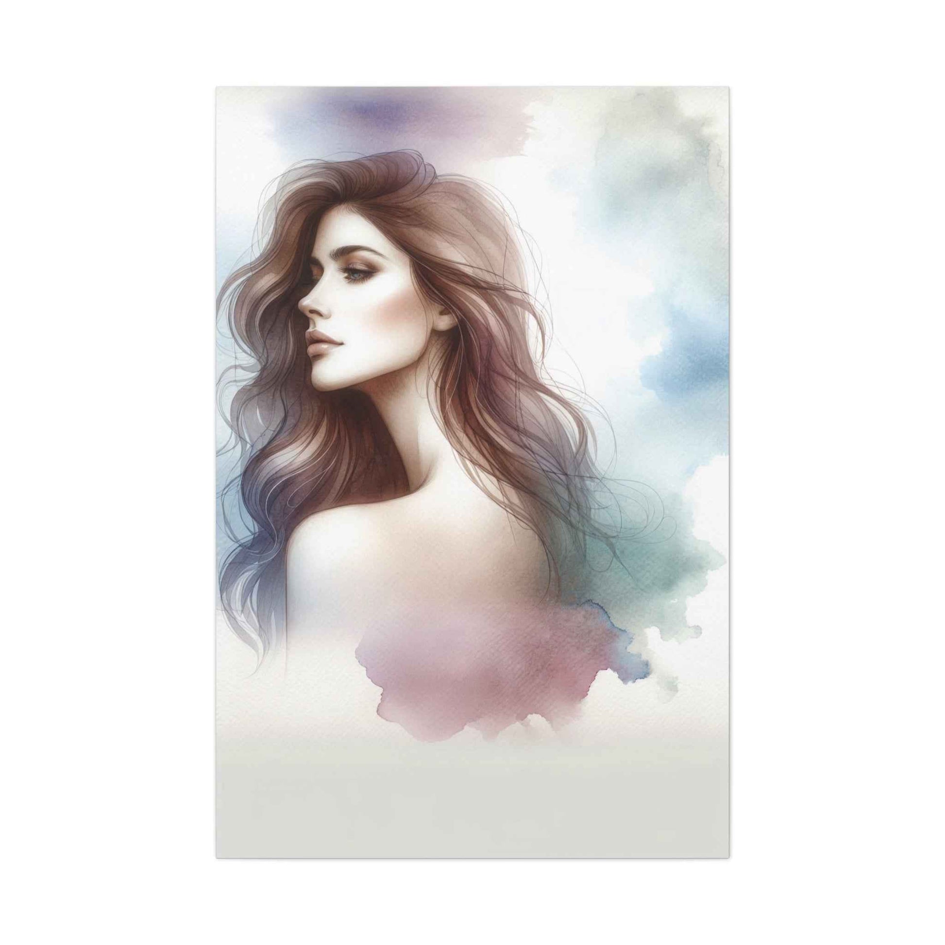 Portrait femme aquarelle - Oeuvre d'art unique et colorée