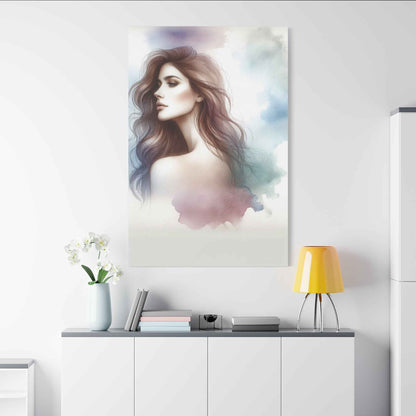 Portrait femme aquarelle - Oeuvre d'art unique et colorée