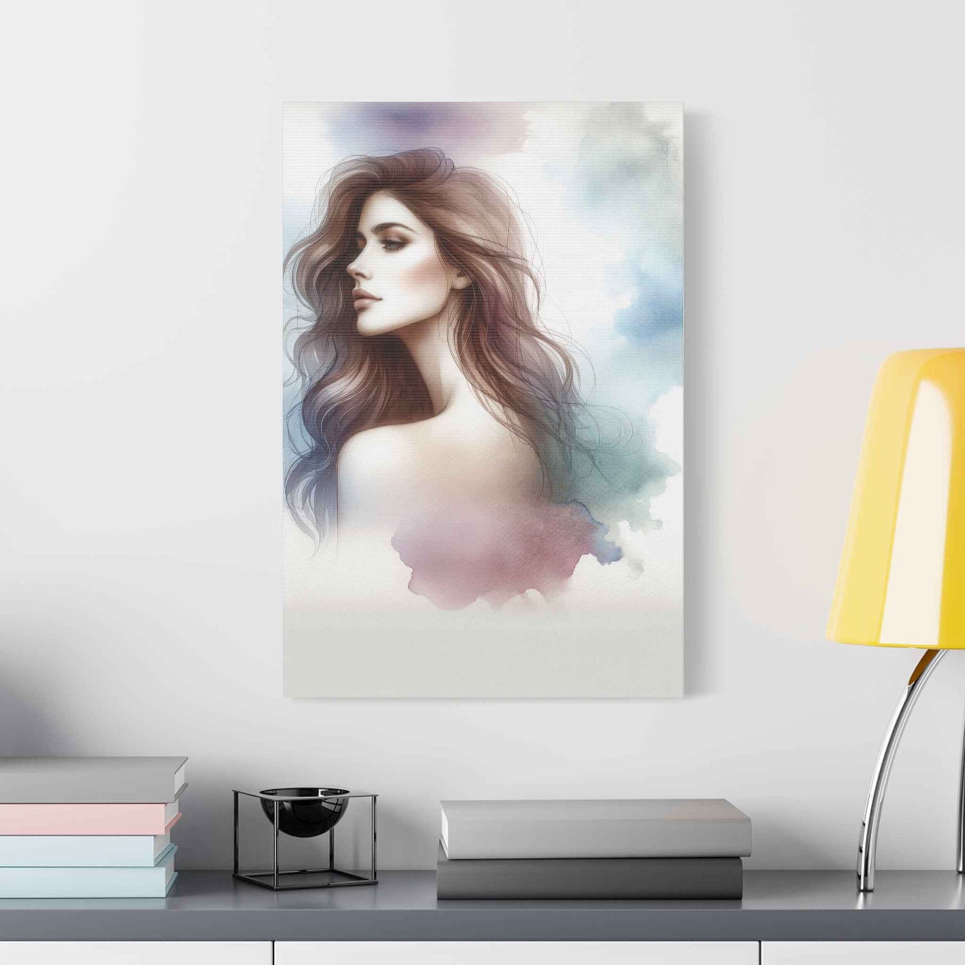 Portrait femme aquarelle - Oeuvre d'art unique et colorée