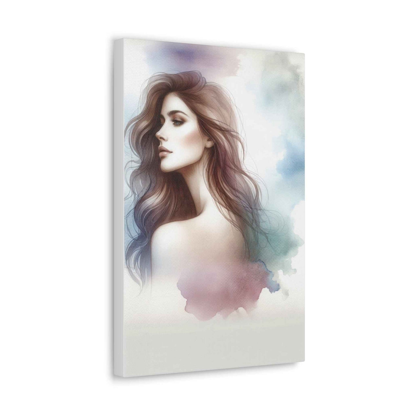 Portrait femme aquarelle - Oeuvre d'art unique et colorée