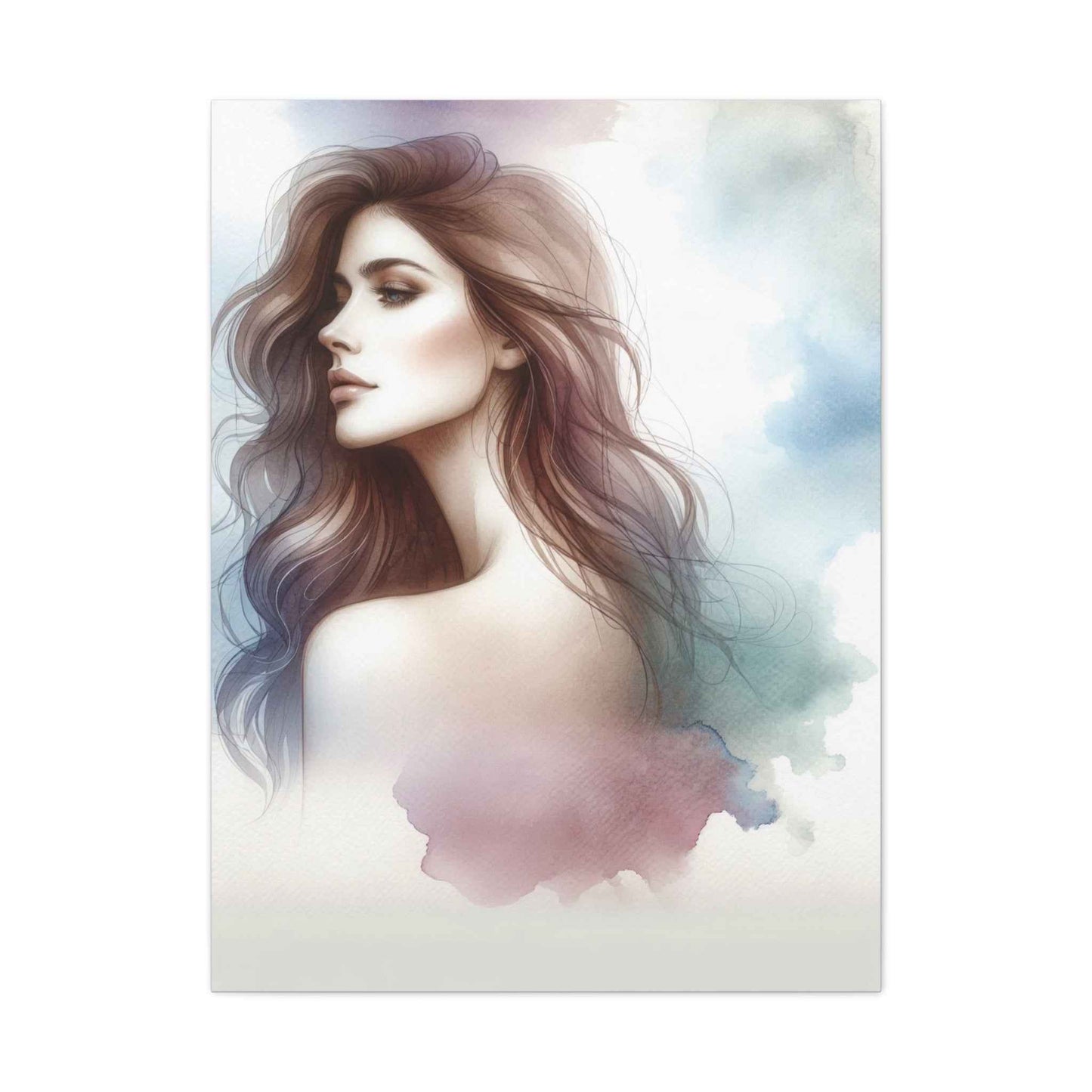 Portrait femme aquarelle - Oeuvre d'art unique et colorée