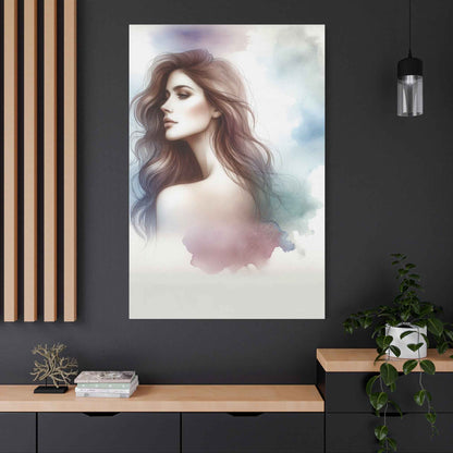 Portrait femme aquarelle - Oeuvre d'art unique et colorée