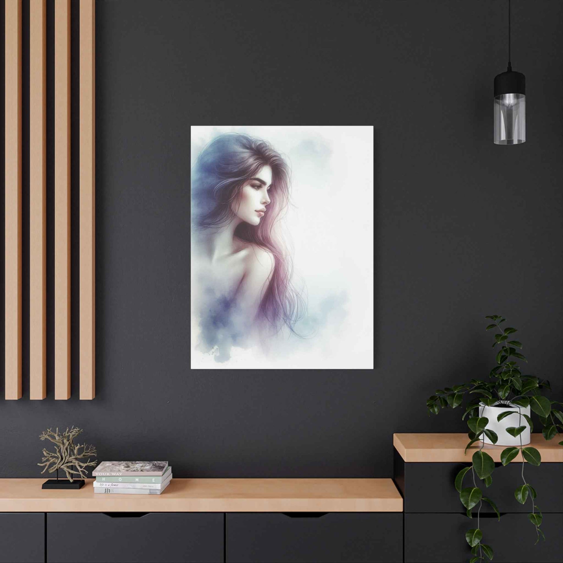 Portrait femme artistique unique pour décoration intérieure