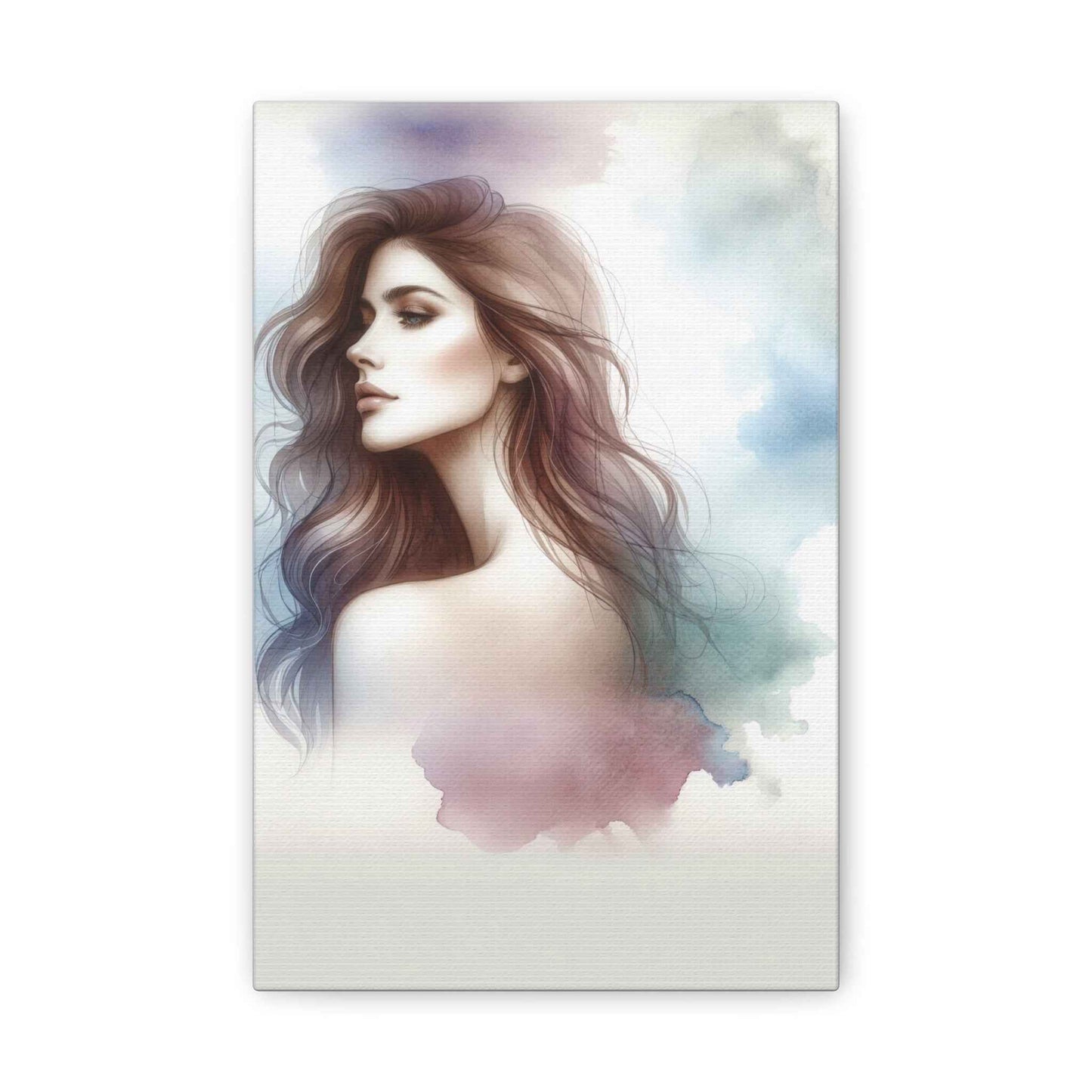 Portrait femme aquarelle - Oeuvre d'art unique et colorée