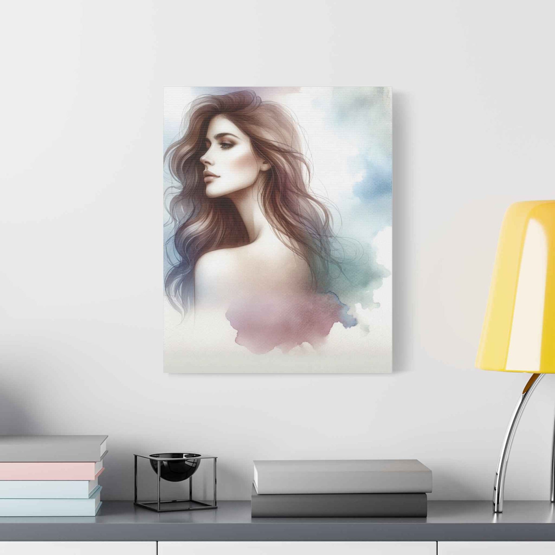 Portrait femme aquarelle - Oeuvre d'art unique et colorée