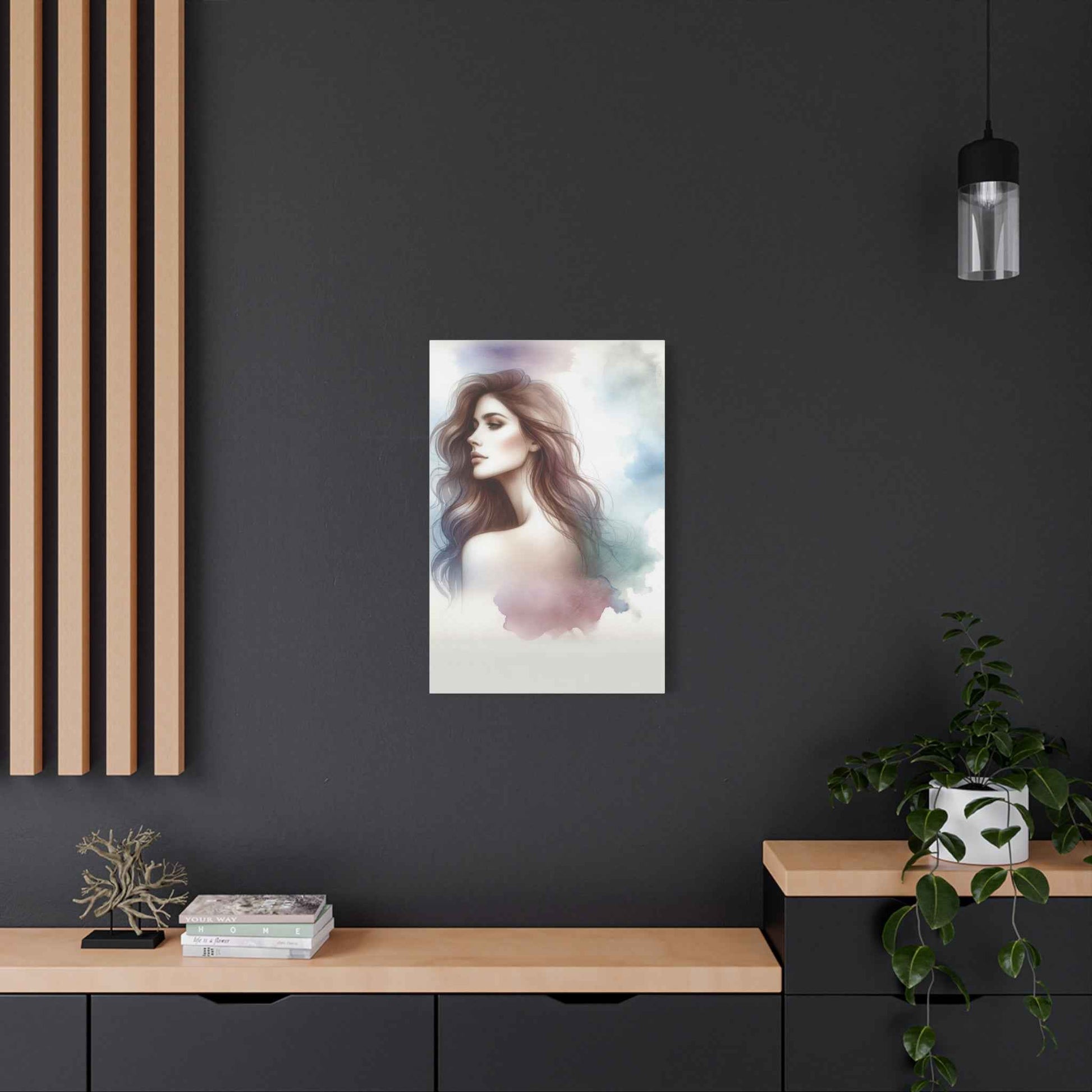 Portrait femme aquarelle - Oeuvre d'art unique et colorée