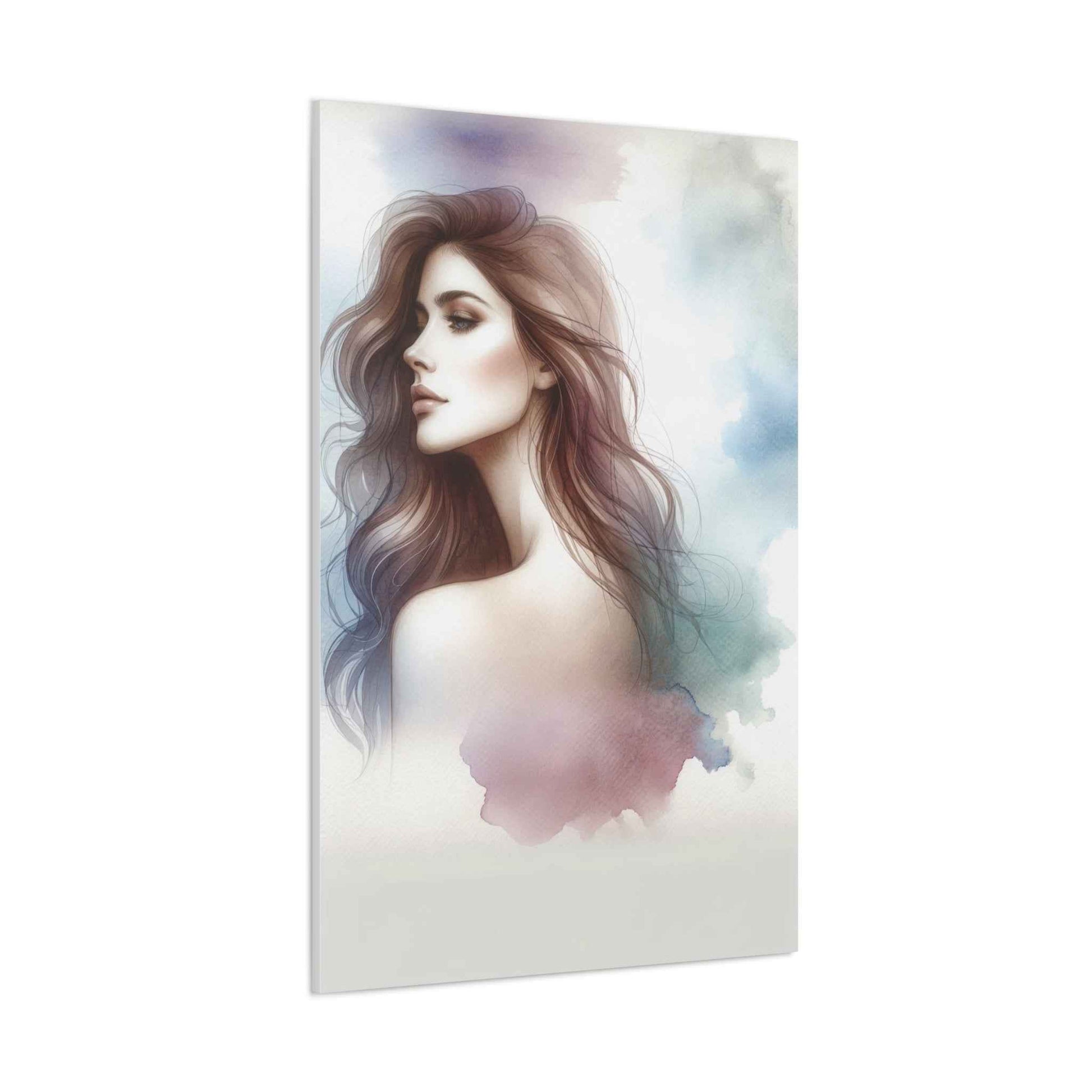 Portrait femme aquarelle - Oeuvre d'art unique et colorée