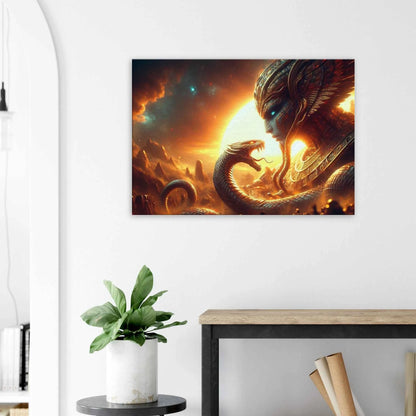 Dieu RA toile création monde - Œuvre d'art unique sur toile