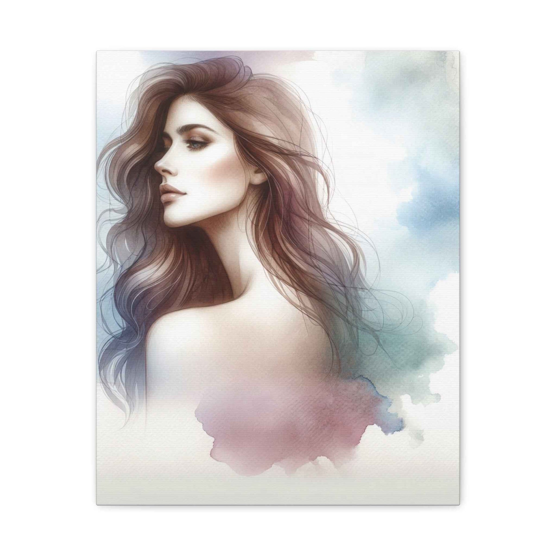 Portrait femme aquarelle - Oeuvre d'art unique et colorée