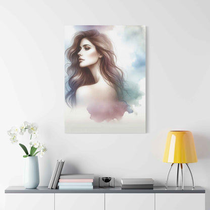 Portrait femme aquarelle - Oeuvre d'art unique et colorée