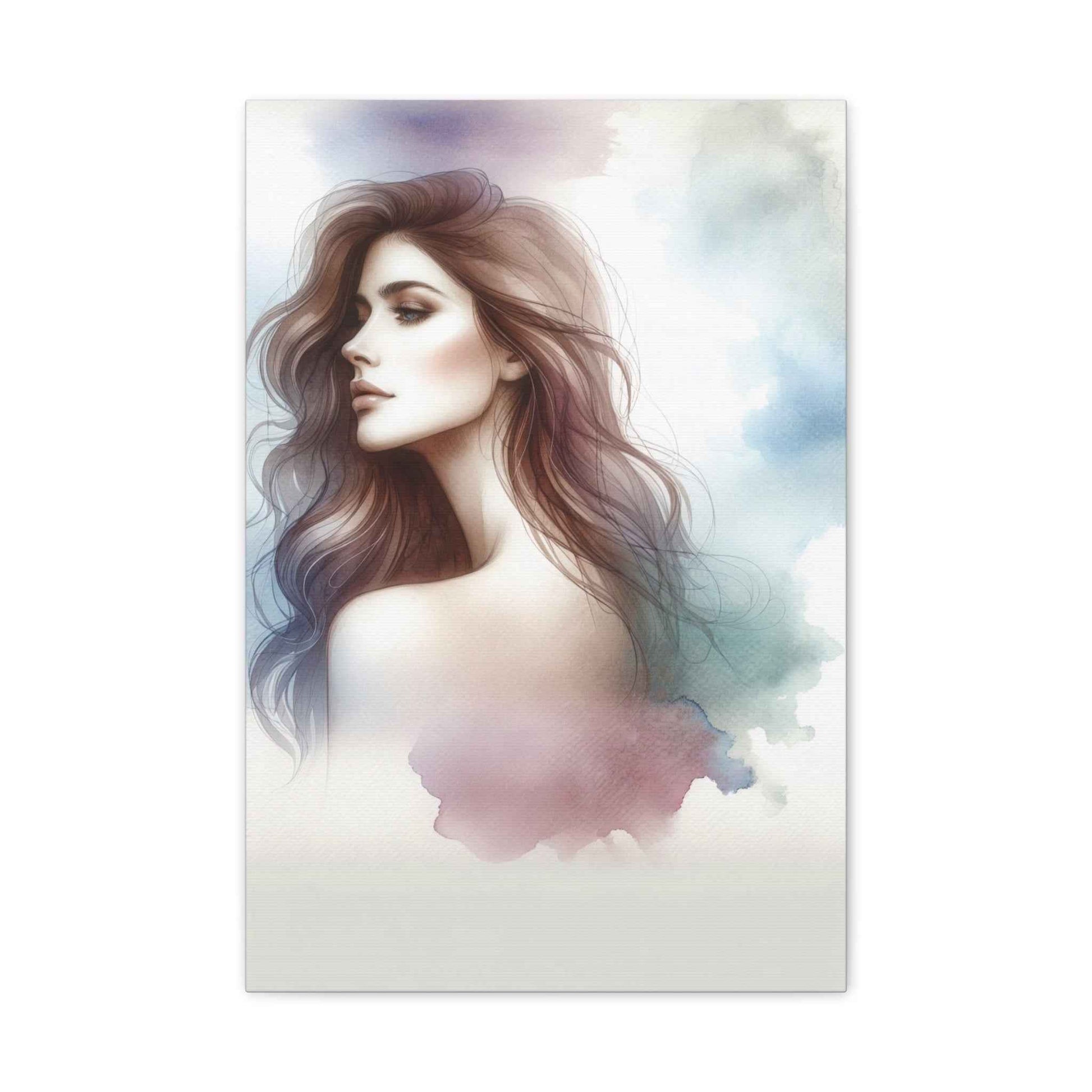 Portrait femme aquarelle - Oeuvre d'art unique et colorée