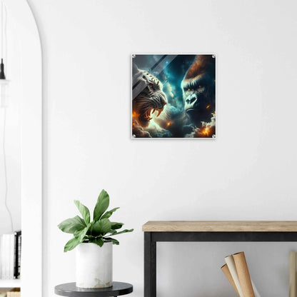 Tigre contre Gorille acrylique - Art mural