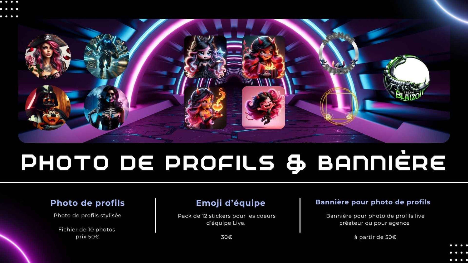 Branding créateur : création de contenu numérique avec photos de profils, bannières et stickers