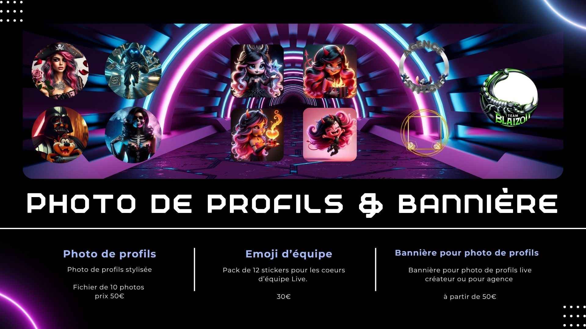 Branding créateur : création de contenu numérique avec photos de profils, bannières et stickers